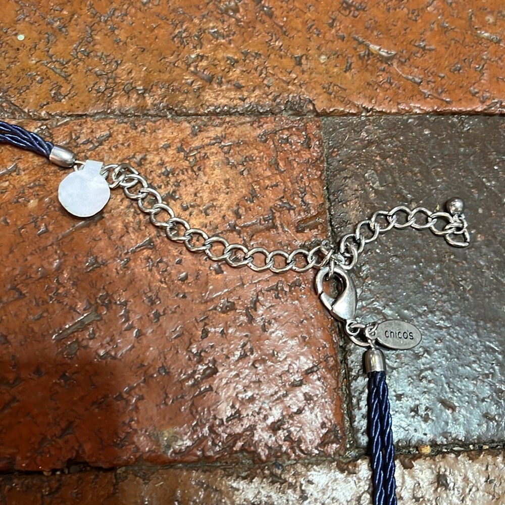 Chico’s blue bead necklace. Like new 3015. - Picture 4 of 5